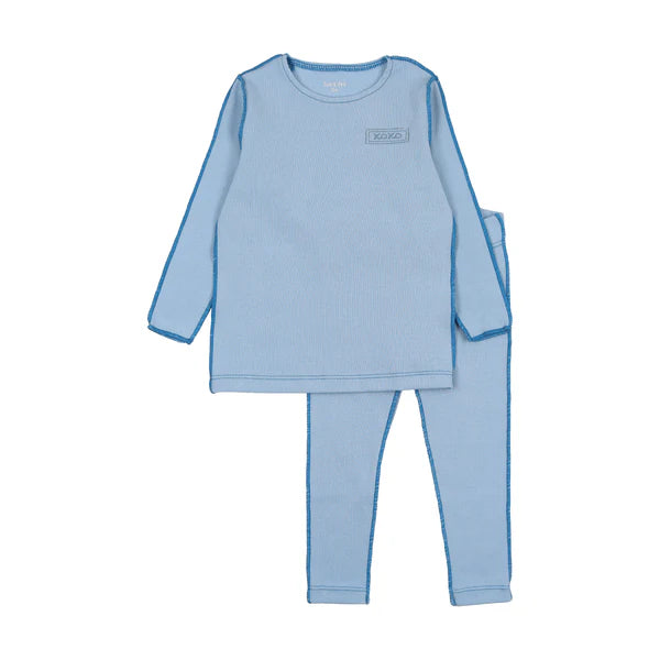 Classic ribbed loungewear - coastal blue