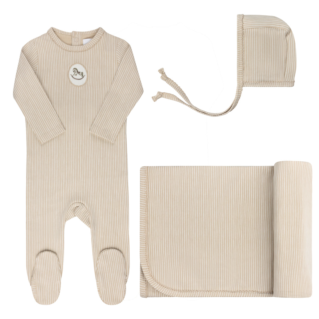 Rocking horse layette set - Tan