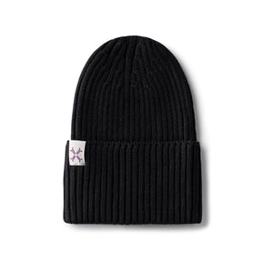 Black ribbed cuffed beanie