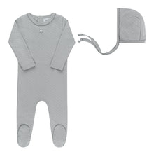Load image into Gallery viewer, Pointelle star footie and bonnet - blue
