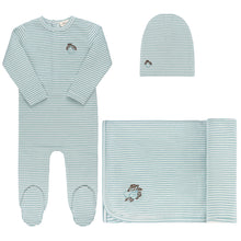 Load image into Gallery viewer, Metallic stripe collection layette set - blue
