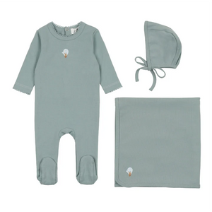 Hot air balloon layette set - Blue
