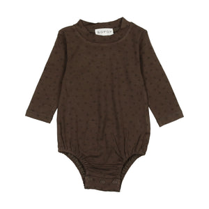Raised star mock neck onesie - Olive