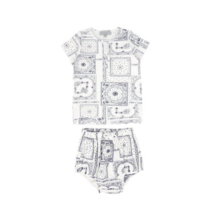 Paisley handkerchief print set - Navy