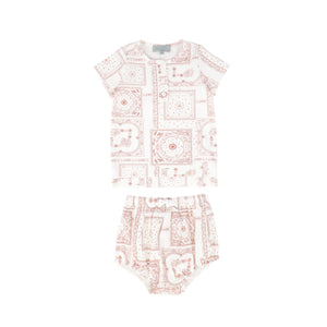 Paisley handkerchief print set - Pink