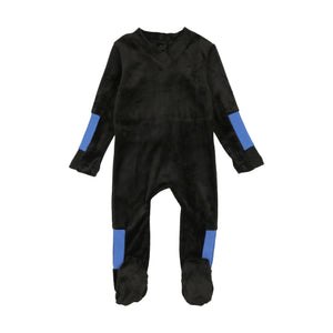 Black/royal blue arm footie