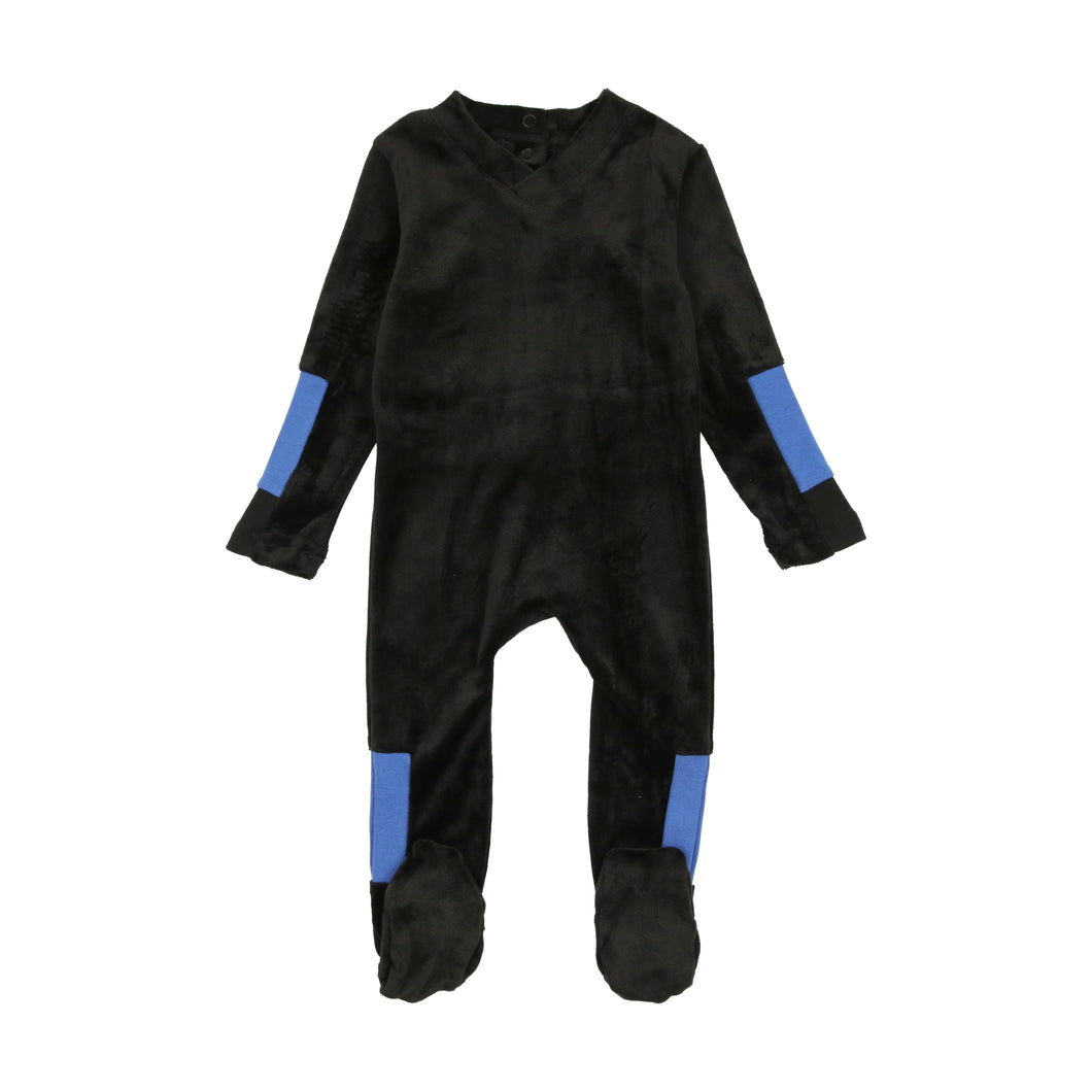 Black/royal blue arm footie