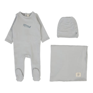 Graphic layette set - Pale blue