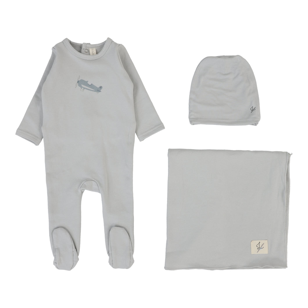 Graphic layette set - Pale blue