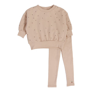 Cherry print 2 pc set - Dusty pink