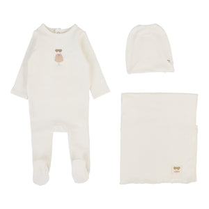 Graphic layette set - Cream/doll