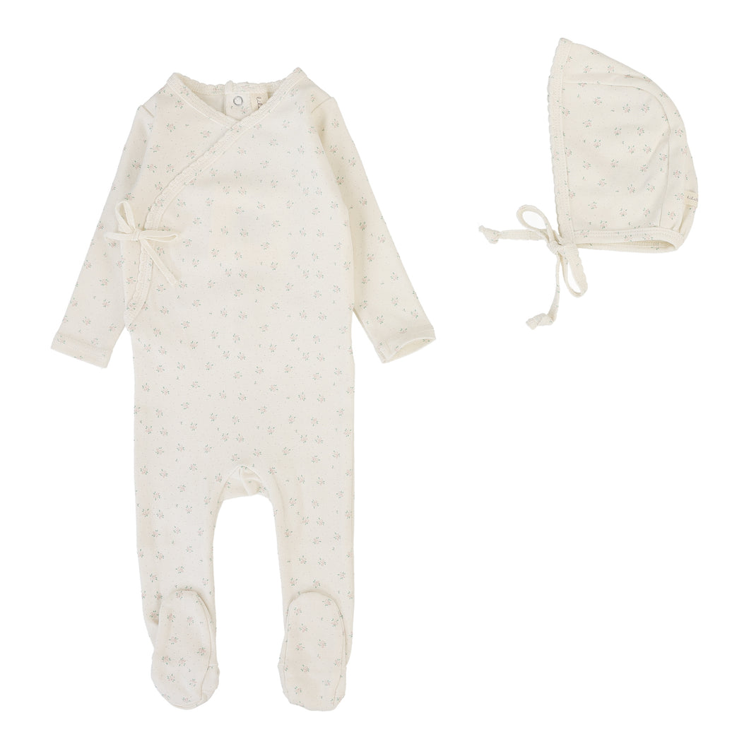 Bud footie set - Cream/pink