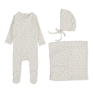 Bud layette set - Cream/blue