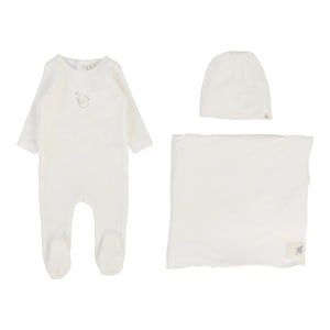 Velour forest graphic layette set - Winter white/oat