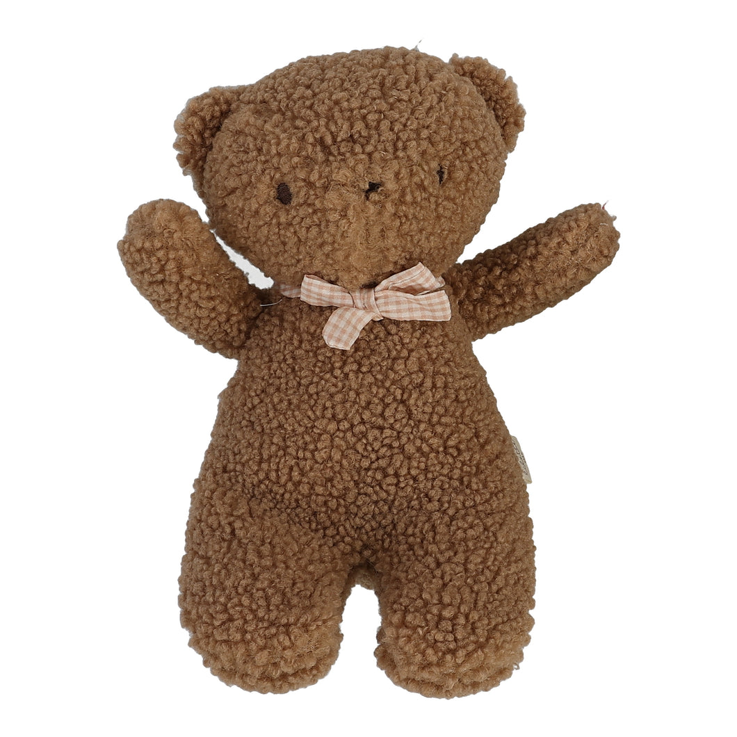 Bear with bow - brown/dusty pink