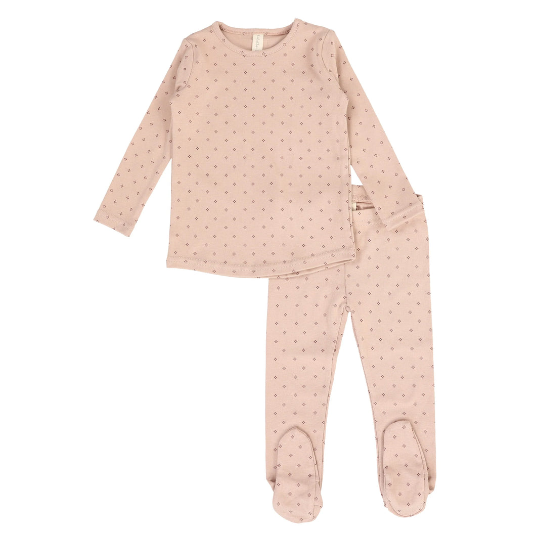Diamond dot 2 pc set - Dusty pink