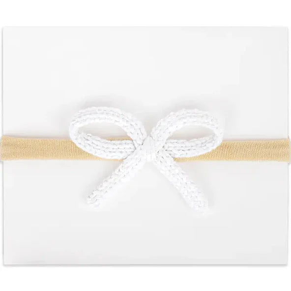 Crochet mini headband - White