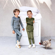Load image into Gallery viewer, Rectangle print on sleeve loungewear set - Powder green
