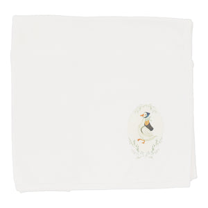 French terry print layette set - Winter white/goose