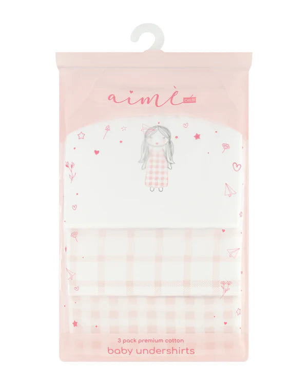 Aime's girls gingham sleeveless undershirts