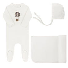 Load image into Gallery viewer, French terry hot air balloon collection layette set - Ivory/Blue
