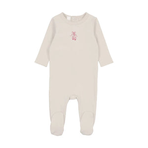 Ballet slippers footie and bonnet - White