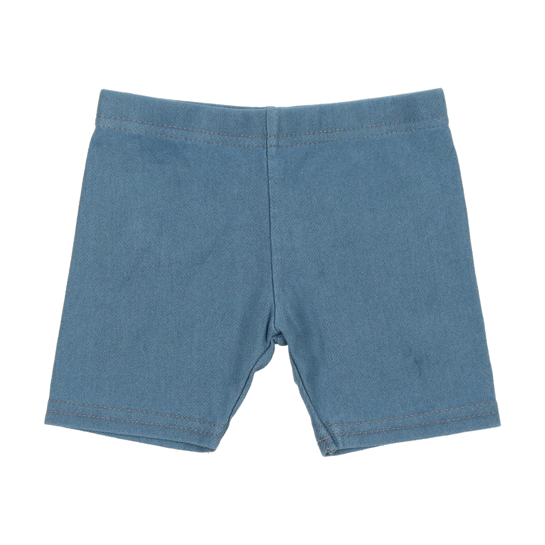 Jean biker shorts - midwash