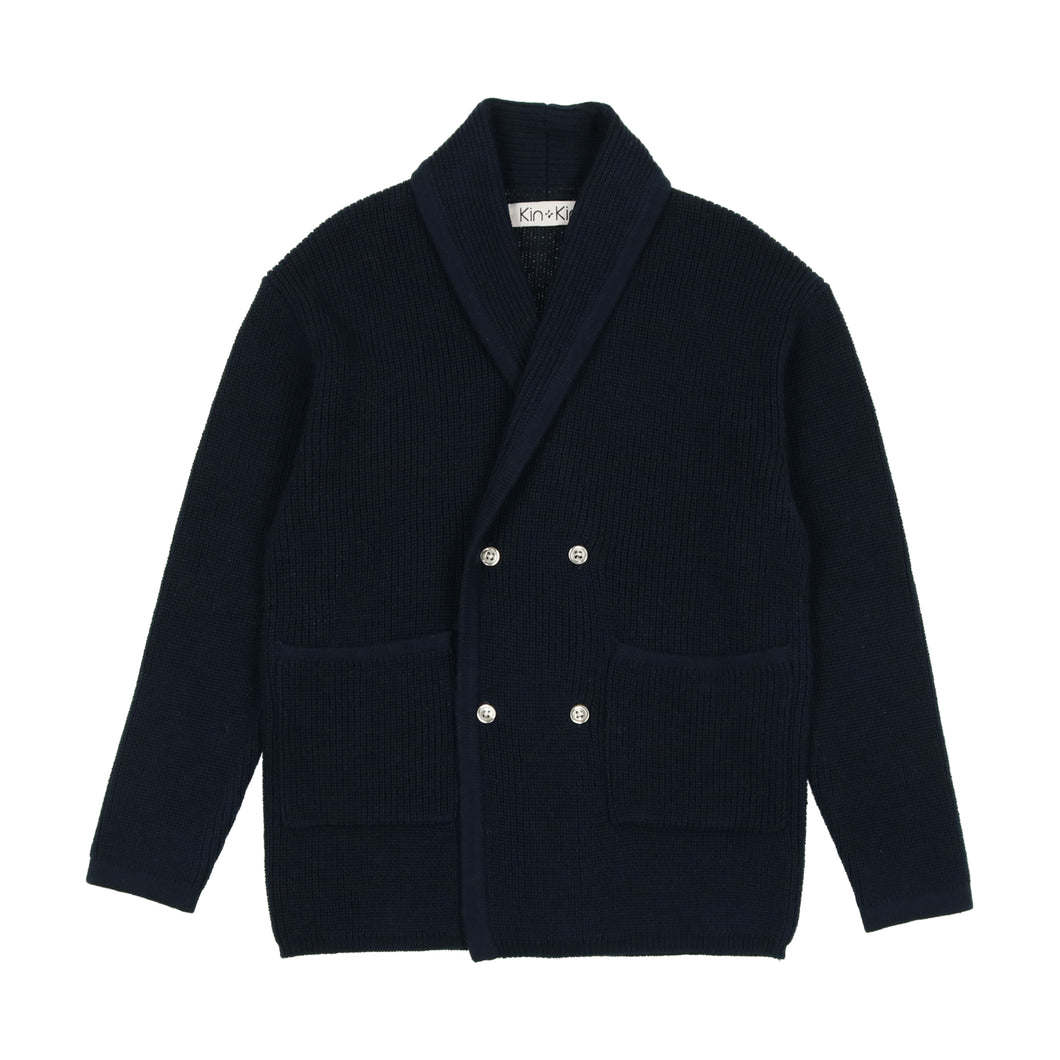 Knit blazer - Heathered navy