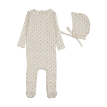Load image into Gallery viewer, Floret footie and hat - Cream/pink
