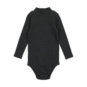 Ribbed mock neck onesie - heather