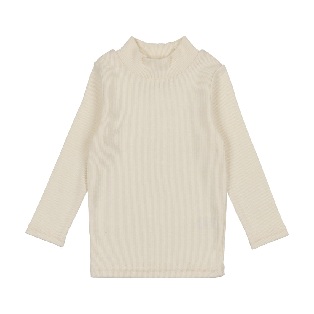 Ribbed mock neck - Ivory