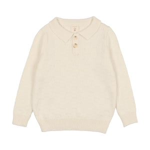 Boys knit polo - Cream