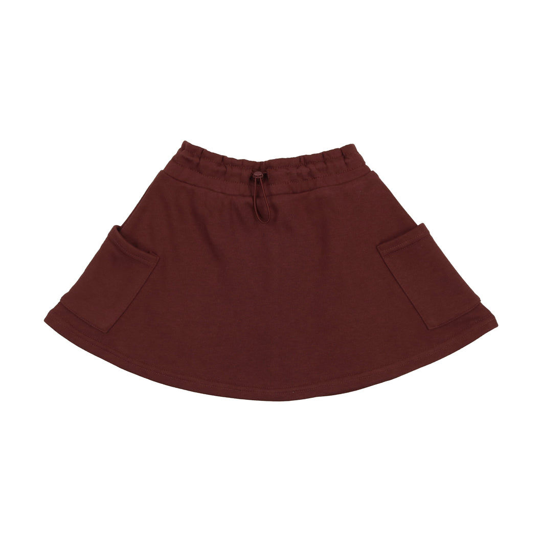 Sweatshirt toggle skirt - Burgundy
