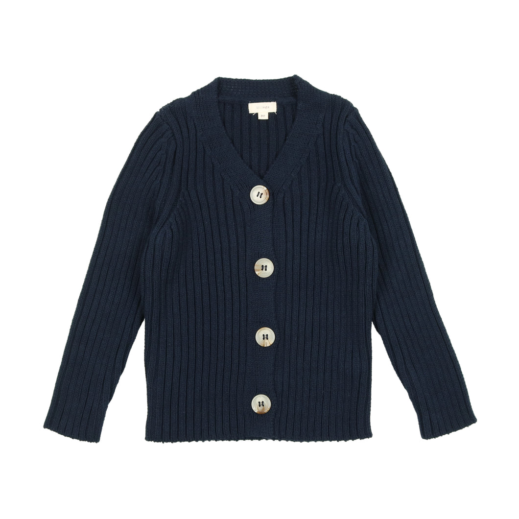 Knit V Cardigan - Navy