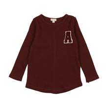 Load image into Gallery viewer, Ribbed applique tee - burgundy
