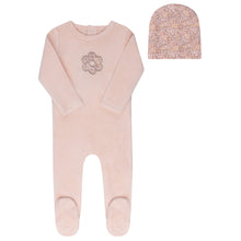 Load image into Gallery viewer, Velour liberty floral footie and beanie - Pink floral
