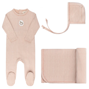 Rocking horse layette set - Pink