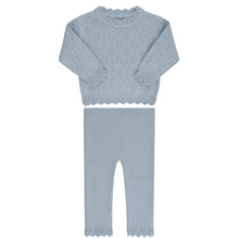 Load image into Gallery viewer, Pointelle knit 2 pc set - Blue
