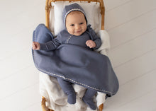 Load image into Gallery viewer, Classic ric rac layette set - Blue on white
