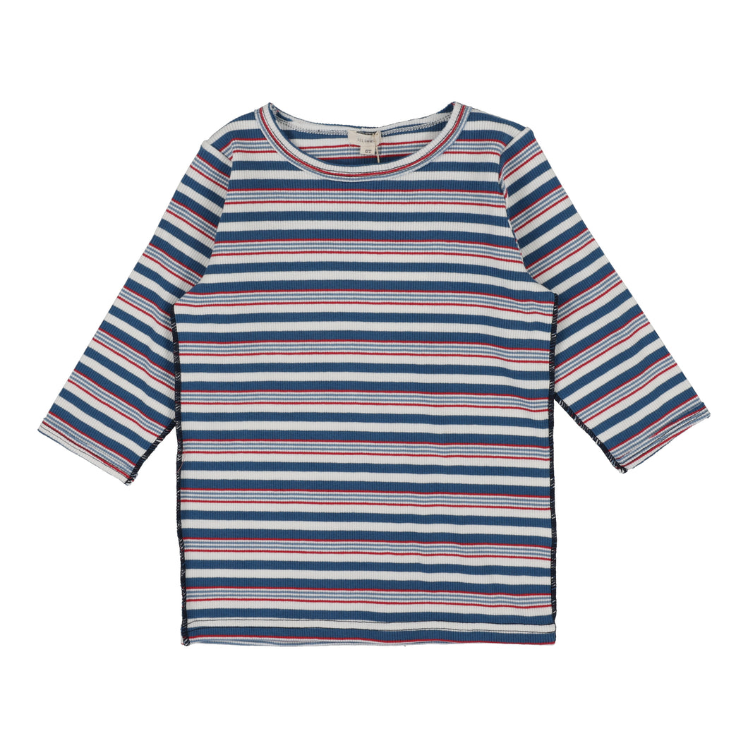 Basic girl tee 3/4 sleeve tee - Multistripe