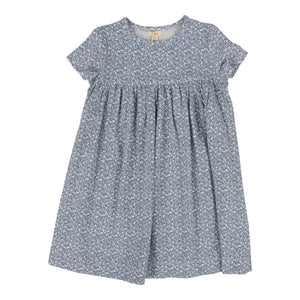 Poppy floral dress short sleeve - White