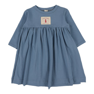 Patch dress 3/4 sleeve - Blue