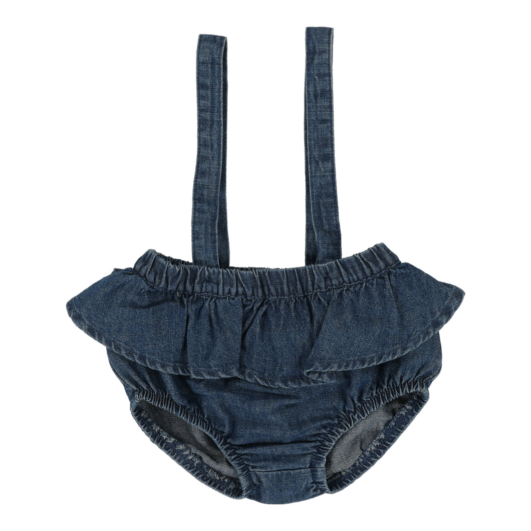 Flutter suspender bloomer - Dark wash