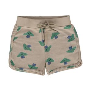 Mushroom tee and french terry shorts set - taupe