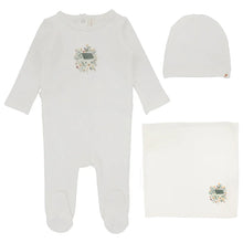 Load image into Gallery viewer, French terry print layette set - Winter white/doll house
