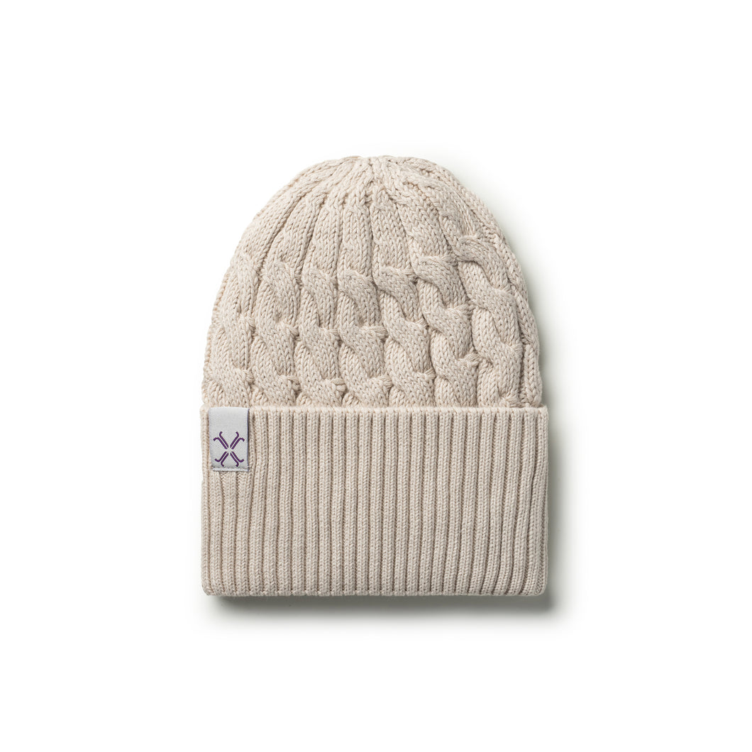 Shell braided cuffed beanie