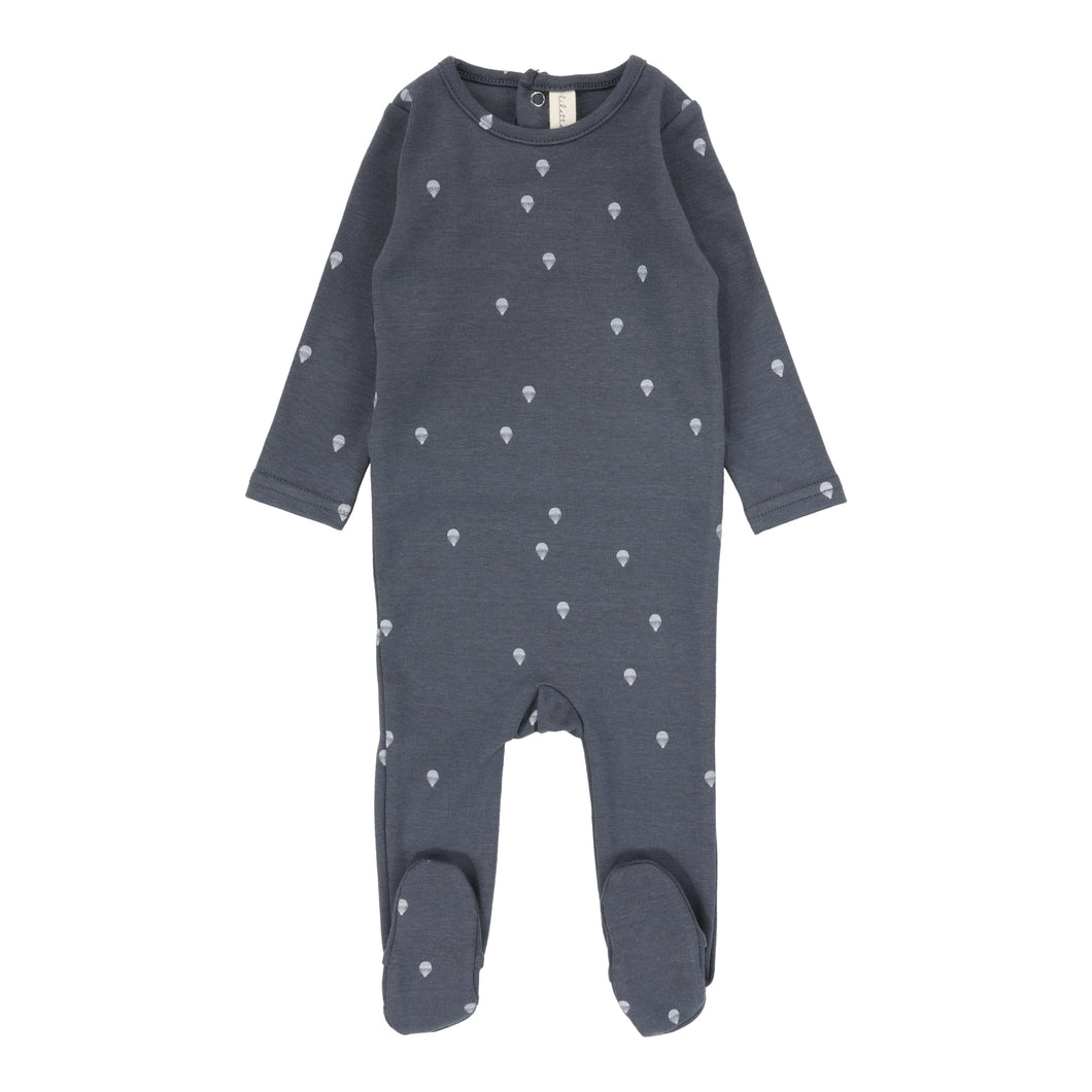 Hot air balloon footie - Off navy