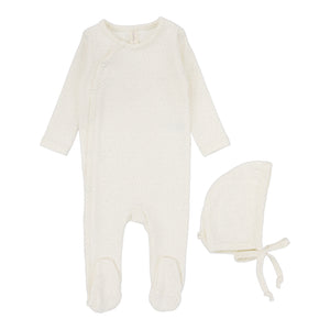 Speckled layette set - vanilla/mauve