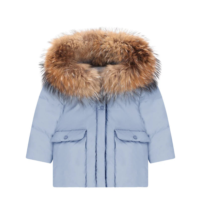 Powder blue big pocket coat