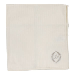 Striped pointelle layette set - cream/branch